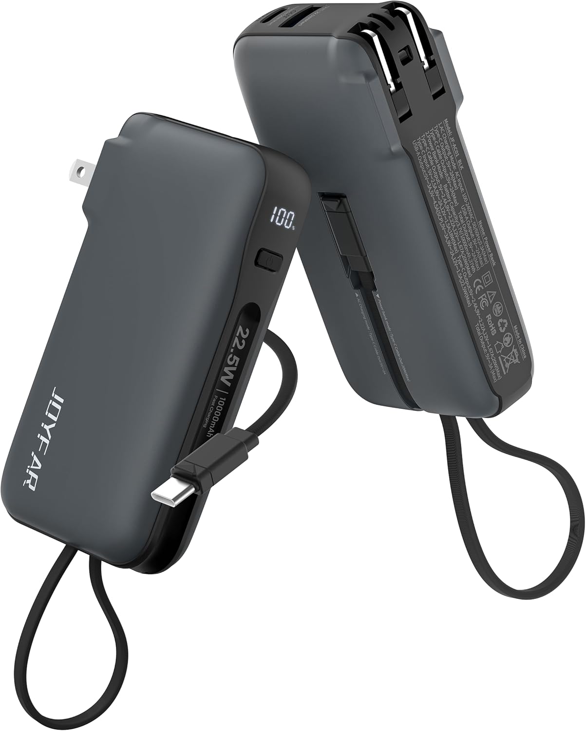 JOYFAR 10000mAh portable charger with built-in USB-C cable

JOYFAR fast charging power bank 22.5W for iPhone and Samsung

JOYFAR USB-C travel battery pack with foldable plug

JOYFAR compact power bank with LCD display and 3 outputs

JOYFAR universal USB-C power bank for iPhone 16 and Galaxy S23

JOYFAR pocket-size portable charger for travel and flights

JOYFAR certified safe power bank with temperature control

JOYFAR mini 10000mAh power bank with built-in cable and plug

JOYFAR USB-C and USB-A power bank 